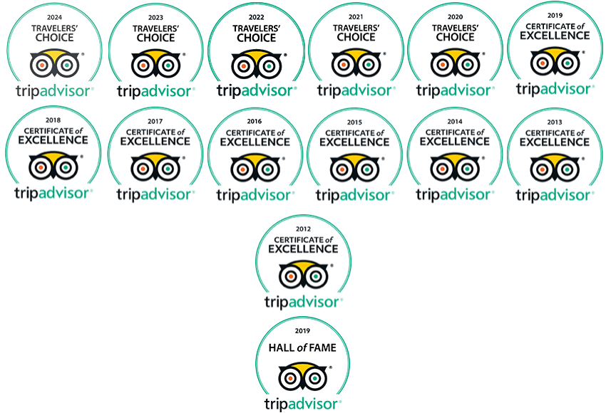 TripAdvisor Certificate of Excellence Award 2012-2021